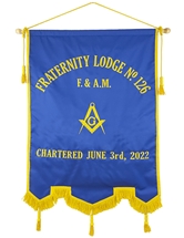 Masonic Banner with Emblem and Lodge Info (50 Characters included) 24"x36"